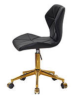 Стілець Torino GD-Modern Office чорний шкірозамінник на золотій хрестовині з коліщатками, фото 2