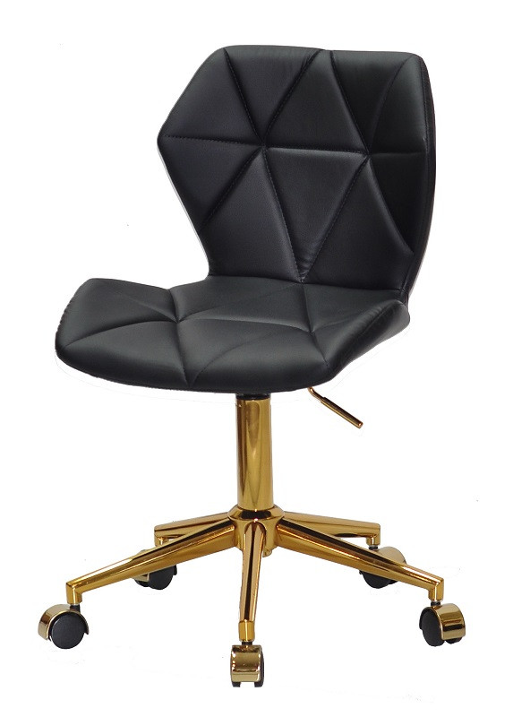 Стілець Torino GD-Modern Office чорний шкірозамінник на золотій хрестовині з коліщатками, фото 1