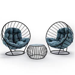 Купити комплект меблів у стилі лофт 2 крісла кулі + журнальний столик від Art-Puf
