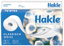 Туалетний папір 3-х шарова Hakle Toilettenpapier Klassisch Weiss 8 шт Німеччина