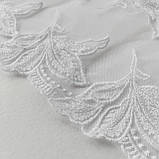 Ажурне мереживо, вишивка на сітці: білого кольору сітка, біла нитка, ширина 16 см, фото 5