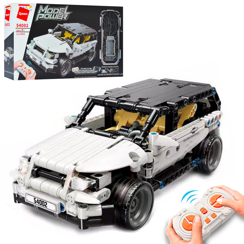 Конструктор Qman 54002 (8 шт.) р/у (2,4G), акум, машина21 см-ездит, USB-ZBZ, 415де, у кор-ку, 43-25,5-10см, фото 1