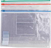 Папка - конверт на молнии zip-lock, А4, глянцевый прозрачный пластик, цветная, ассорти BM.3946-99