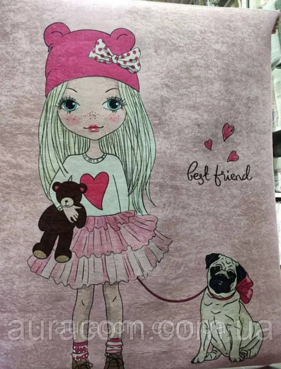 Килимок рожевий, дівчинка з собачкою, Chilai, best friends, см, Туреччина