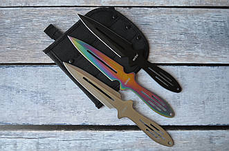 Метальні ножі Стриж (3в1), з тканинним чохлом в комплекті