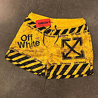 Мужские желтые пляжные шорты Off-White плавательные купальные офф вайт