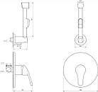 Змішувач для гігієнічного душу GLOBUS LUX Solly GLSO-0110 прихованого монтажу хром латунь 000009462, фото 4