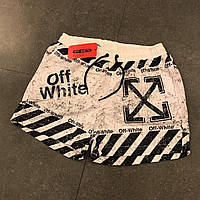 Мужские белые пляжные шорты Off-White плавательные купальные офф вайт