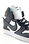 Чоловічі / жіночі кросівки Nike Dunk x Ambush Black / White High SP, чорно-білі кросівки найк данк амбуш, фото 3
