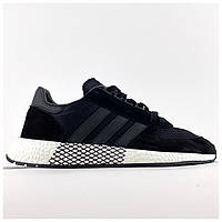 Мужские / женские кроссовки Adidas Marathon Black White Tech, черно-белые кроссовки адидас маратон черные