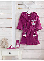 Халат Soft Cotton BUNNY фиолетовый, 2-4 года 104см