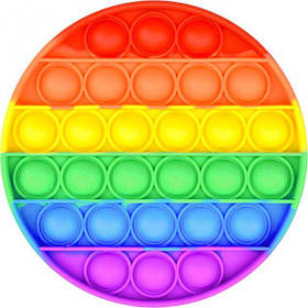 М'яка іграшка різнобарвна Поп. іт Нескінченна пупирка-антистрес Pop It Круг (vol-1243)