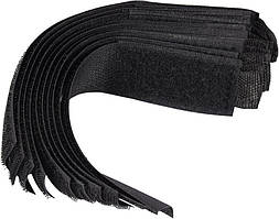 Хомут на Липучці Чорний 25 x 150 мм Набір 10 шт