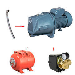 Поверхневі електронасоси Насоси плюс обладнання Комплект JSWm 15M + НТ24 + FLEXIBLE 1"M/F*50 см ¾ "*90 +