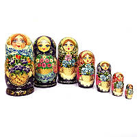 Дерев'яна Матрьошка ручна розпис Квітковий принт