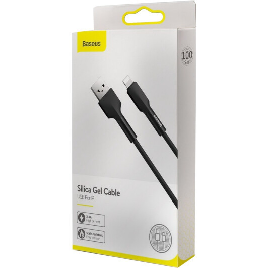 Кабель Baseus Silica gel cable Lightning USB 1m Black (CALGJ-01)