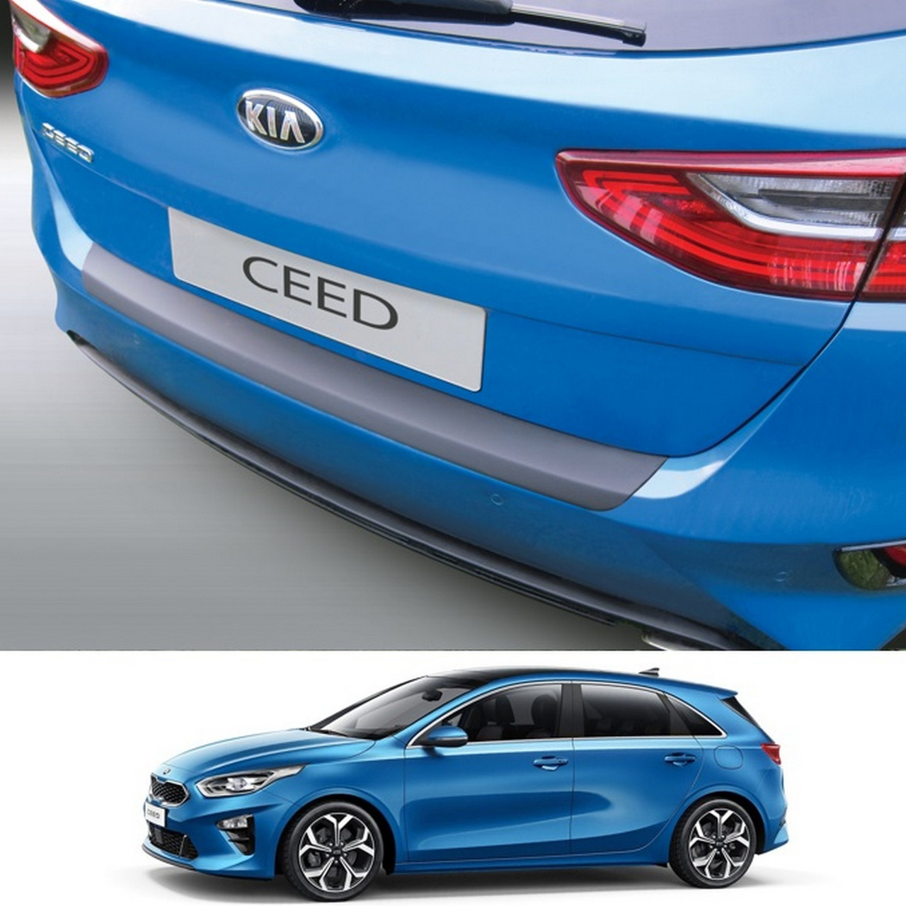 Пластикова захисна накладка на задній бампер для KIA Ceed 5Dr 2018-2021, фото 1