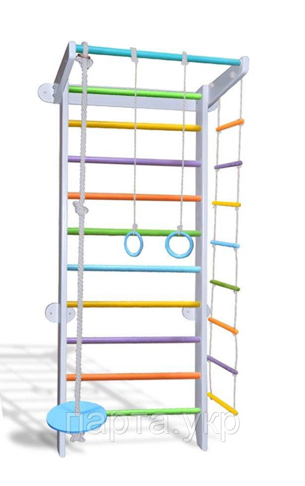 Кольорова шведська стінка, спортивний куточок "Кузнечик Карусель", фото 1