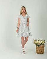 Сукня молодіжна із льону білого кольору розміри 44, 46, 48