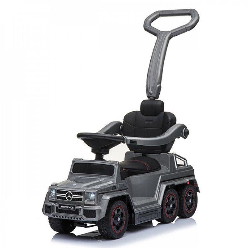 Дитячий електромобіль-каталка Rivertoys Mercedes-Benz шестиколісний сірий