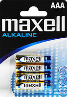 Щелочная батарейка Maxell Alkaline AAA/LR03 4шт/уп blister