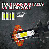 4 дiода LED лампа H7 ближне світло, дальне світло. ПРОТИТУМАНКИ, 1шт