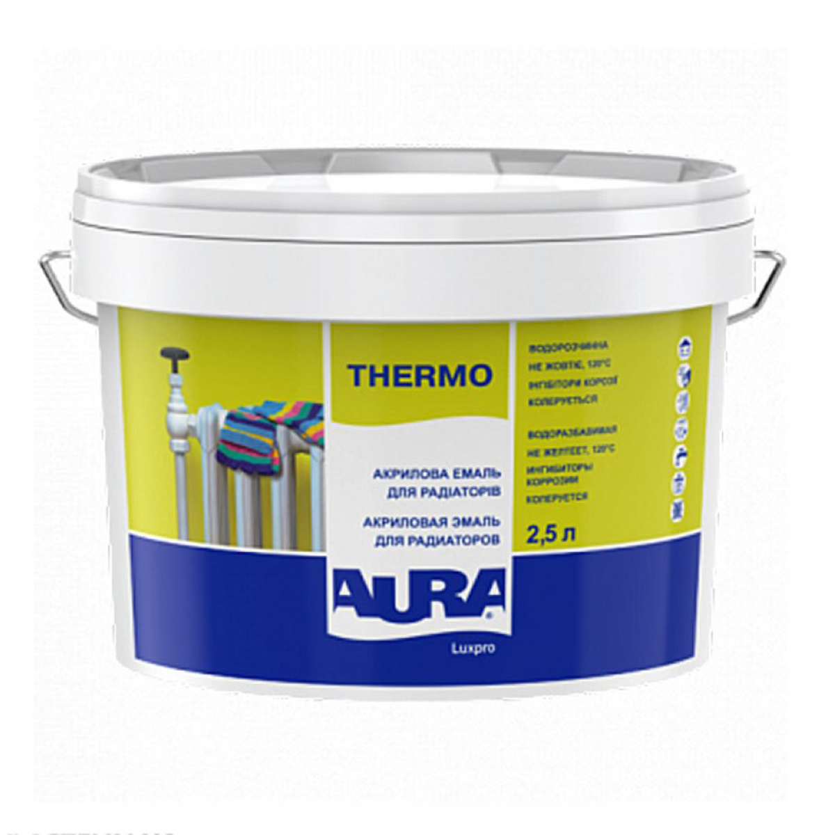 Емаль для радіаторів Aura Luxpro Thermo 2,2 л, фото 1