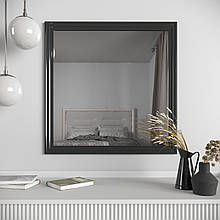 Чорне дзеркало на стіну | Квадратне 68х68 Black Mirror | В кімнату | Для туалетного столика
