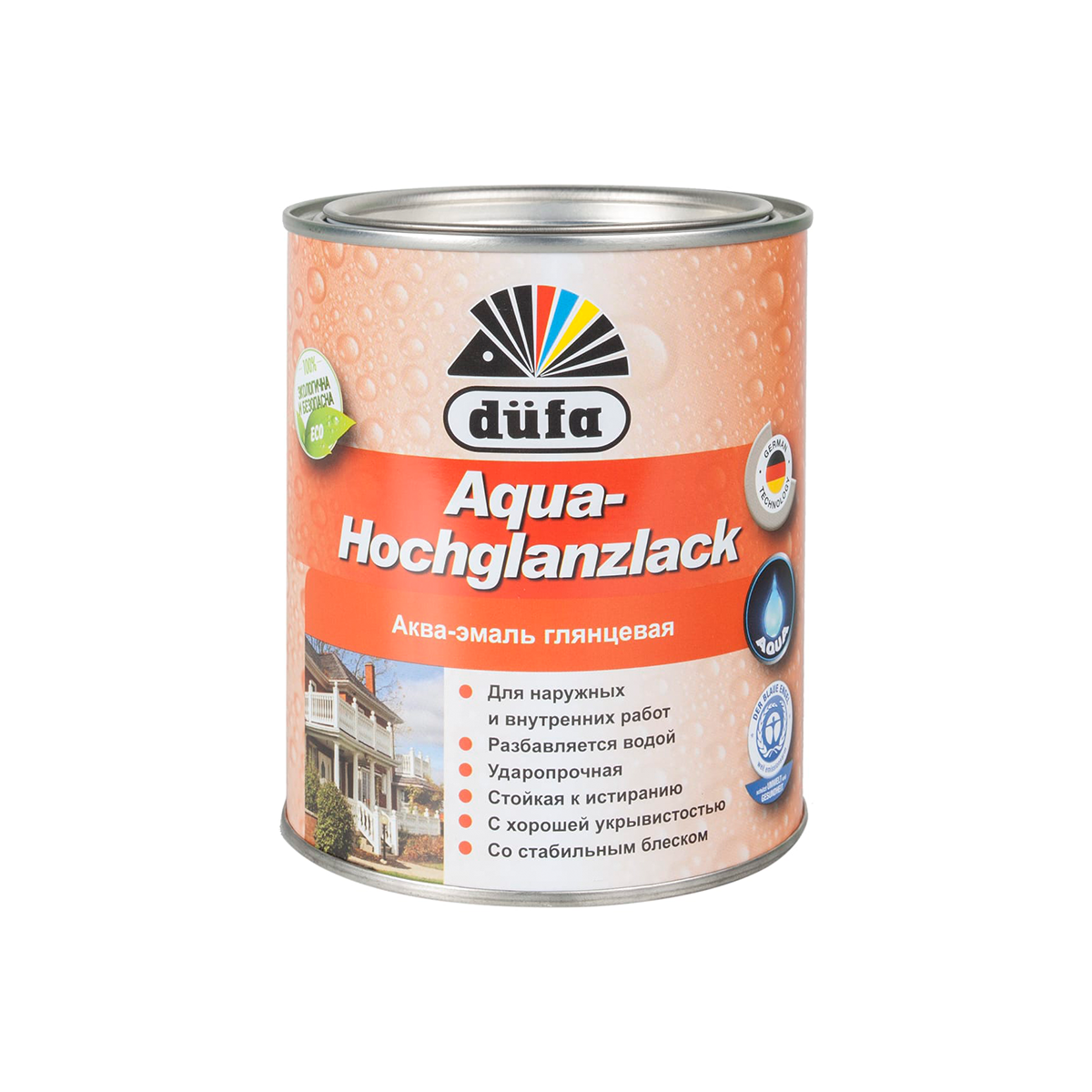 Акрилова емаль Dufa Aqua-Hochglanzlack глянсова 0.75л