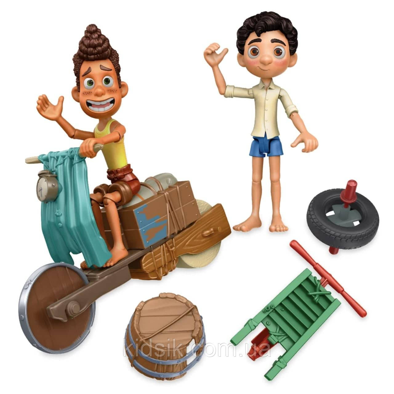 Набір фігурок Лука і Альберто з мультфільму "Лука" на скутері Luca Scooter Mattel