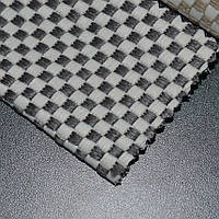 Ткань для уличной мебели рогожка Сицилия (Sycylia) в мелкую клетку серого цвета
