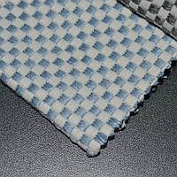 Ткань для уличной мебели рогожка Сицилия (Sycylia) в мелкую клетку нежно-голубого цвета