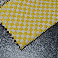 Ткань для уличной мебели рогожка Сицилия (Sycylia) в мелкую клетку жёлтого цвета