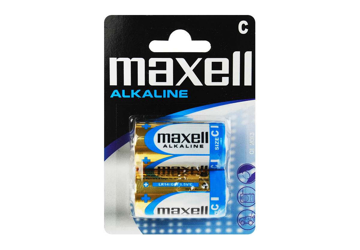 Лужна батарейка Maxell Alkaline C/LR14 2шт/уп blister