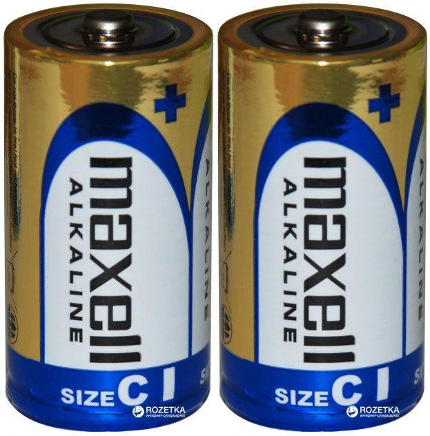 Лужна батарейка Maxell Alkaline C/LR14 2шт/уп shrink, фото 1