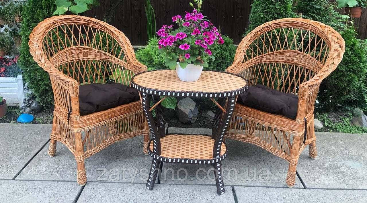 Комплект плетеной мебели с овальным столом из лозы - фото 5 - id-p1445412073