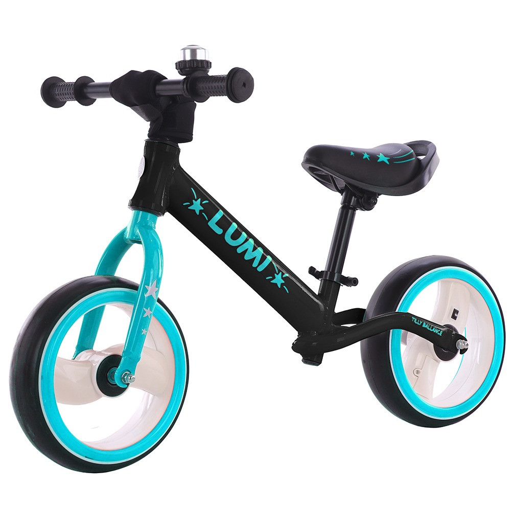 Беговел для дітей З світяться колесами EVA 12 " З ручкою Чорний BALANCE TILLY Lumi T-212521 Black / 1 /"