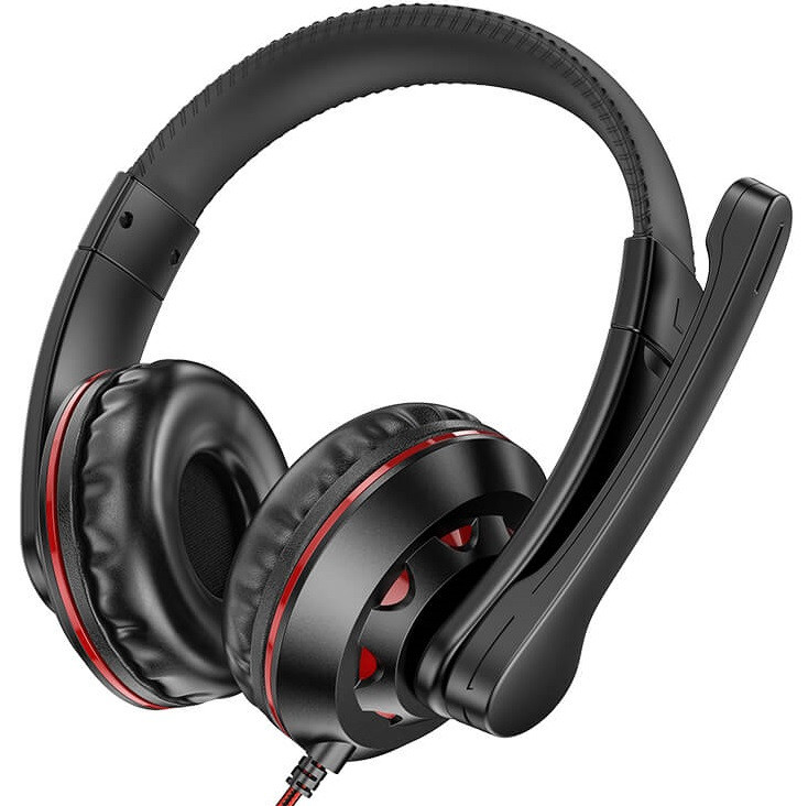 Навушники ігрові BOROFONE BO102 Amusement, чорно - червоні