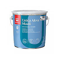 Универсальная акриловая эмаль Tikkurila Unica Akva полуглянцевая прозрачная 0,9л