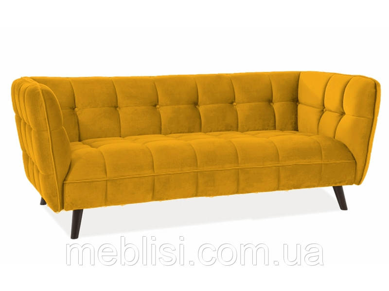 Жовтий диван CASTELLO 3 VELVET CURRY (68) (Signal)