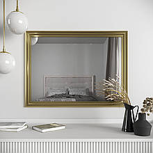 Прямокутне дзеркало на стіну 78х58 Золоте Black Mirror у ванну кімнату