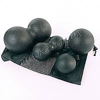 Массажный набор 4 в 1 Full Massage Set Black EPP (массажный мяч, ролл, миофасциальные мячи для всего тела)