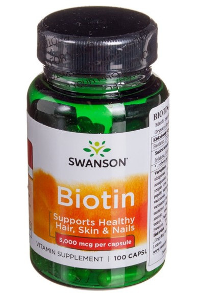 Биотин Swanson Biotin 5,000 mcg 100 капс - фото 2 - id-p1436505976