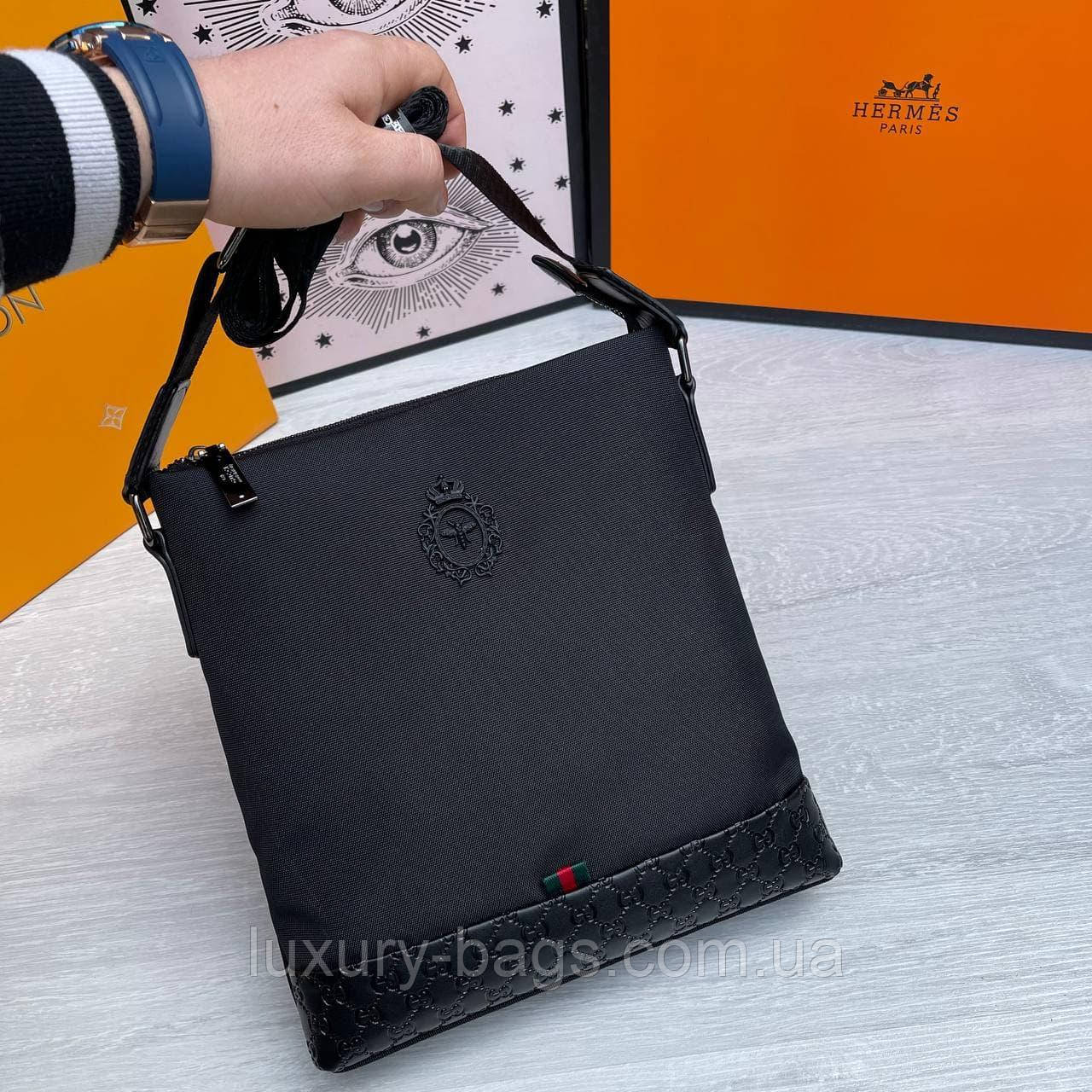 Якісна чоловіча сумка через плече Gucci