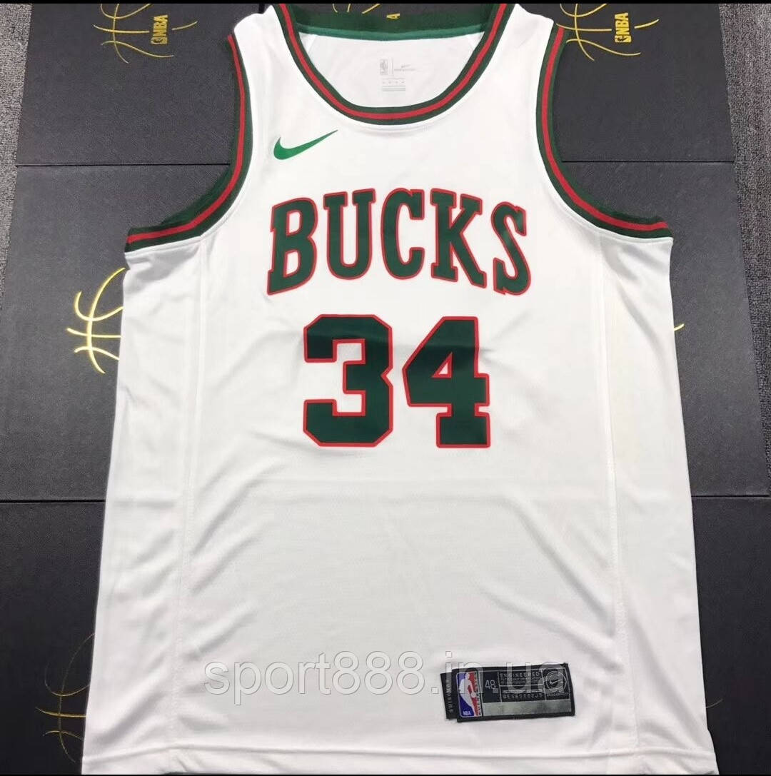 Біла майка Адетокунбо Мілуокі Бакс Nike Antetokounmpo №34 Milwaukee Bucks NBA