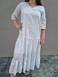 Жіноче літнє повсякденне вільне плаття. колір білий, фото 3