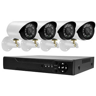 Комплект відеоспостереження 4 камери і реєстратор DVR Gibrid KIT 520 AHD з датчиком руху