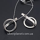 Стильні повсякденні сережки срібло мінімалізм. Срібні сережки геометрія без вставок, фото 10