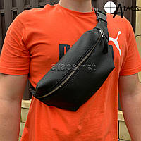 Сумка поясна/плечова бананка срібляста змійка