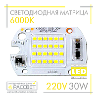 Матрица 30Вт 220В для светодиодного прожектора (LED светодиод) DOB 30W 220V 6000К оптом